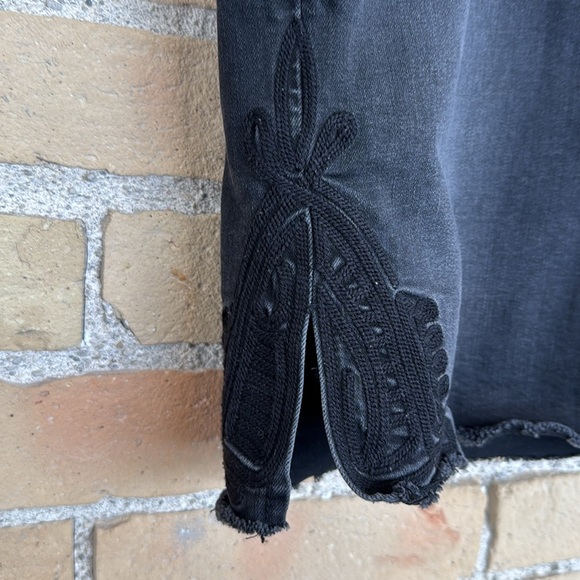 Liverpool Black Denim Skirt with Embroidery - Picture 2 of 4